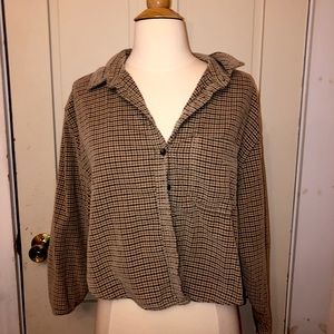 American Eagle Cropped Flannel